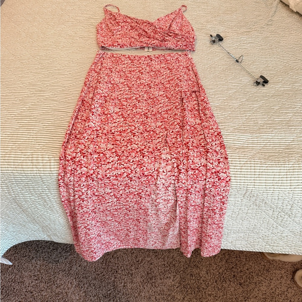 Pink Floral Two-Piece Set